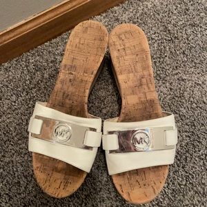 Michael Kors cork slip on wedge sandals